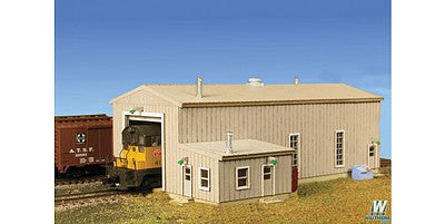 Monroe Models 9219 N Scale Diesel Engine House -- Laser-Cut Card Kit - 5-1/8 x 3-1/4 x 2" 13 x 8.3 x 5.1cm