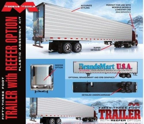 Moebius Models 1302 1/25 53' Trailer w/Reefer Options