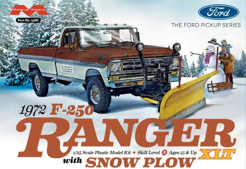 Moebius Models 2568 1/25 1972 Ford F250 Ranger XLT Pickup Truck w/Snow Plow