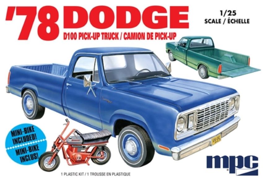 MPC Models 901 1/25 1978 Dodge D100 Custom Pickup Truck w/Mini Bike