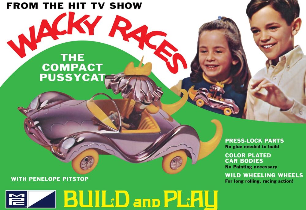 MPC Models 934 1/32 Wacky Races: Compact Pussycat w/Penelope Pitstop Figure (Snap) (D)