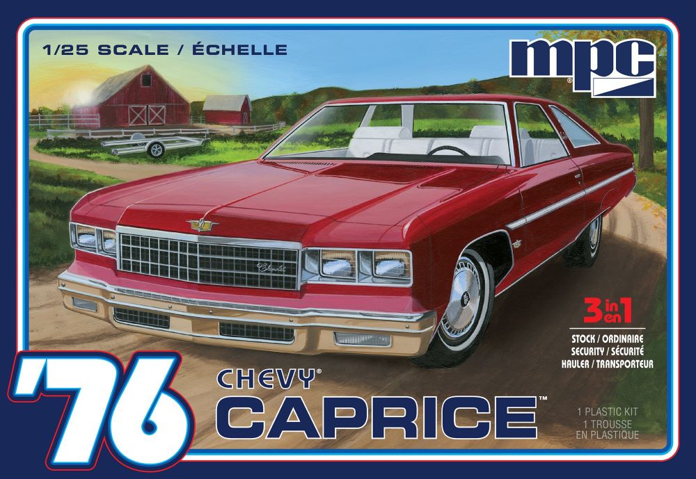 MPC Models 963 1/25 1976 Chevy Caprice Car (3 in 1) w/Trailer