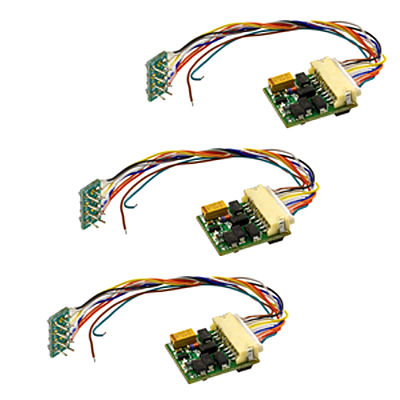 Model Rectifier (MRC) 1661 HO Scale DCC Control Decoder 3-Pack -- Universal w/9-Pin JST & NMRA 8-Pin Connectors