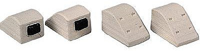 Model Railstuff 100 HO Scale End of Track Bumper (One-Piece, Painted Plaster Castings) -- Concrete Pennsy Style