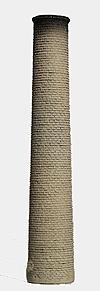 Model Railstuff 1030 N Scale Chimneys (One-Piece, Painted Plaster Castings) -- Round (yellow)