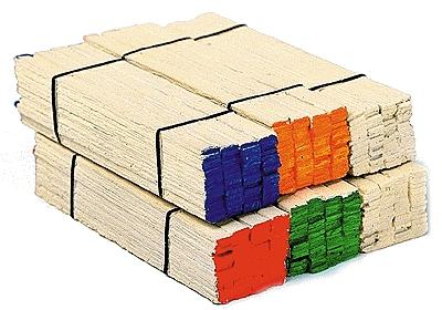 Model Railstuff 130 HO Scale Banded Lumber Stack -- Red Ends pkg(2)