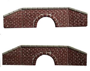 Model Railstuff 1330 N Scale Culverts (One-Piece, Painted Plaster Castings) -- Brick & Stone (red)