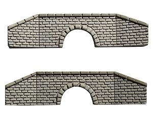 Model Railstuff 1331 N Scale Culverts (One-Piece, Painted Plaster Castings) -- Brick & Stone (gray)