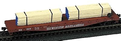 Model Railstuff 142 HO Scale Banded Lumber Stack -- Blue Ends pkg(2)