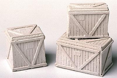 Model Railstuff 1450 HO Scale Mr. Plaster Unpainted Kits -- Wooden Crates, Three Different - Assorted Sizes