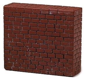 Model Railstuff 1540 HO Scale Stone Center Bridge Pier (One-Piece, Painted Plaster Casting) -- Single Track (red)