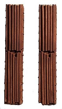 Model Railstuff 1570 N Scale Pulpwood Loads (One-Piece, Painted Plaster Castings) -- For Micro-Trains Bulkhead Flat Car - Lengthwise Logs
