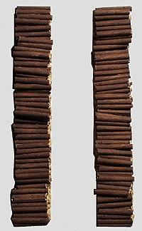 Model Railstuff 1571 N Scale Pulpwood Loads (One-Piece, Painted Plaster Castings) -- For Micro-Trains Bulkhead Flat Car - 8' Logs