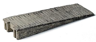 Model Railstuff 170 HO Scale Loading Ramps (One-Piece, Painted Plaster Castings) -- Wooden - End-of-Track Style