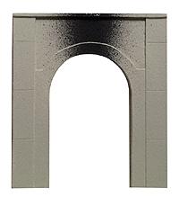 Model Railstuff 2110 N Scale Tunnel Portals (One-Piece, Painted Plaster Castings) -- Concrete Single Track