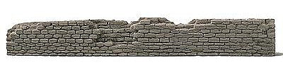 Model Railstuff 441 HO Scale Retaining Walls (One-Piece, Painted Plaster Castings) -- Run-Down Gray Brick