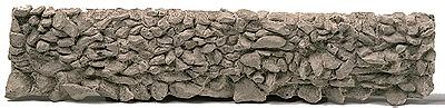 Model Railstuff 450 HO Scale Retaining Walls (One-Piece, Painted Plaster Castings) -- Small Stones
