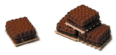 Model Railstuff 500 HO Scale Banded Drainage Tiles on Pallets pkg(4) -- Red