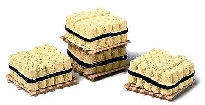 Model Railstuff 510 HO Scale Banded Drainage Tiles on Pallets pkg(4) -- Yellow