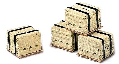 Model Railstuff 530 HO Scale Banded Bricks on Pallets pkg(4) -- Yellow