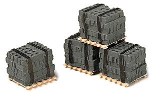 Model Railstuff 550 HO Scale Banded Cinder Block on Pallets