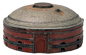 Model Railstuff 650 HO Scale Brick-&-Tile Kiln (One-Piece, Painted Plaster Casting) 5" 12.5cm Diameter -- Red