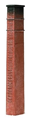 Model Railstuff 670 HO Scale One-Piece Square Brick Chimney w/Ladder (Painted Plaster Casting) -- Red