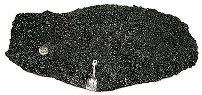 Model Railstuff 6 HO Scale Material Piles (One-Piece, Painted Plaster Castings) -- Coal Pile w/Bucket & Shovel