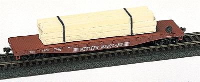 Model Railstuff 720 HO Scale Banded Heavy Bridge Timbers (Fits Most Flat Cars or Gondolas) -- Untreated "Wood" (One-Piece, Painted Plaster Castings)
