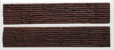 Model Railstuff 990 N Scale Retaining Walls (One-Piece, Painted Plaster Casting) -- Railroad Ties