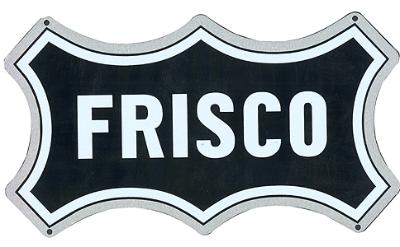 Microscale 10028 All Scale Embossed Die-Cut Metal Sign -- St. Louis - San Franciso "Frisco" (black, white)