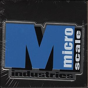 Microscale 10031 All Scale Embossed Die-Cut Metal Sign -- Microscale Logo (blue, black, white)