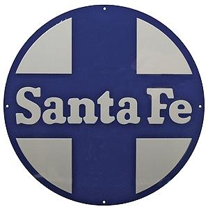 Microscale 10038 All Scale Embossed Die-Cut Metal Sign -- Santa Fe "Circle & Cross"