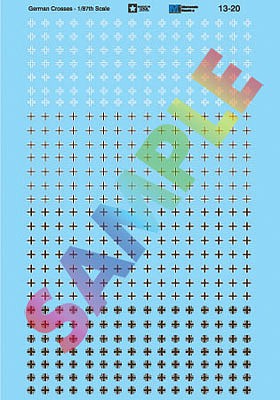 Microscale 1320 HO Scale Military Decals - German Cross Insignias
