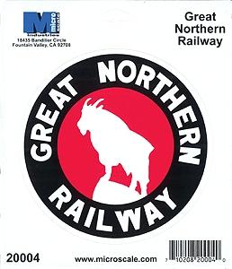 Microscale 20004 All Scale 4" Die-Cut Vinyl Stickers -- Great Northern