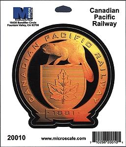 Microscale 20010 All Scale 4" Die-Cut Vinyl Stickers -- Canadian Pacific