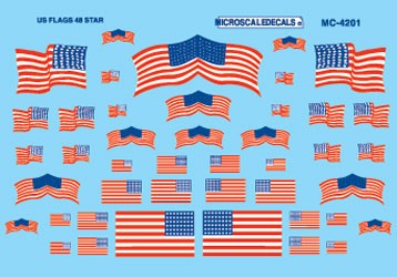 Microscale Industries 4201 HO American 48-Star Flags Decals