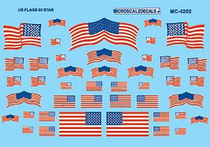 Microscale 4202 HO Scale Mini-Cal -- American Flags with 50 Stars, 1960-Present