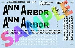 Microscale 4301 HO Scale Ann Arbor - AA -- Mini-Cal Hood Diesels (1963-1976)