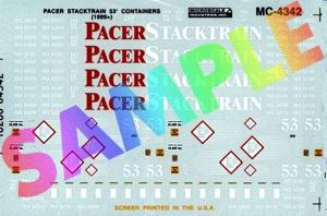 Microscale 4342 HO Scale Intermodal Equipment -- Mini-Cal Pacer Stack Train 53' Container (1999+)