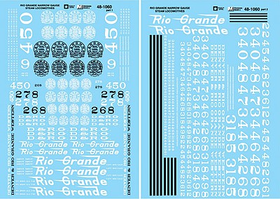 Microscale 481060 O Scale Denver & Rio Grande Western - DRGW -- Narrow Gauge Steam Locomotives, 1941-1954 pkg(2)