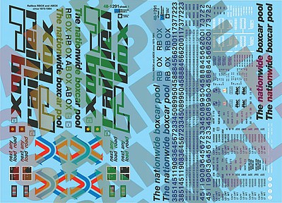 Microscale 481291 O Scale Railroad Decal Set -- Railbox RBOX & ABOX Boxcars 1975-1984 (2 Sheets)