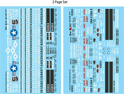 Microscale 481478 O Scale Railroad Decal Set -- Department of Defense DODX Freight Cars (2 Sheets)