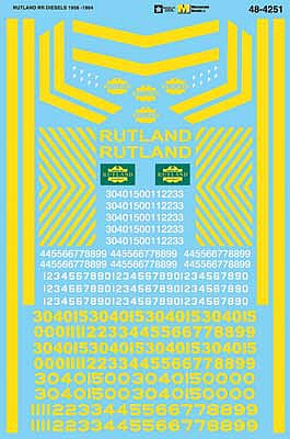 Microscale 484251 O Scale Railroad Decal Set -- Rutland Diesels (1956-1964)