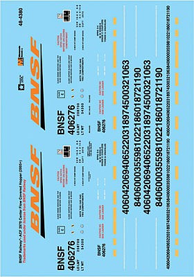 Microscale 484380 O Scale Railroad Decal Set -- BNSF Railway ACF 2970 Center-Flow Covered Hopper 2005+