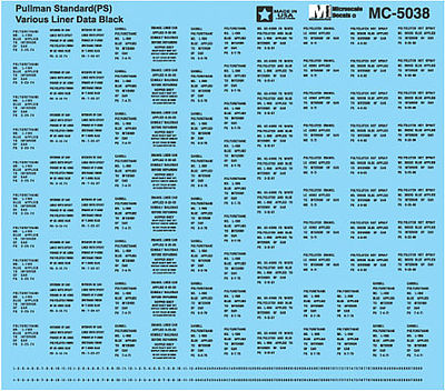 Microscale 485038 O Scale Railroad Decal Set -- Pullman Standard Hopper Car Data (black)