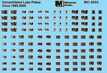 Microscale 5004 HO Scale Consolidated Lube Plates -- 1990-2000