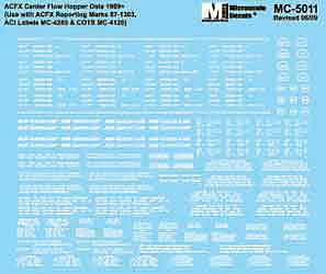 Microscale 5011 HO Scale American Car & Foundry - ACFX -- Center Flow Hoppers
