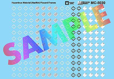 Microscale 5030 HO Scale Railroad Decal Set -- Hazardous Material (HazMat) Placard Frames