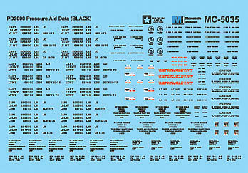 Microscale 5035 HO Scale Railroad Decal Set -- PD3000 Pressureaide Covered Hopper Data (black)